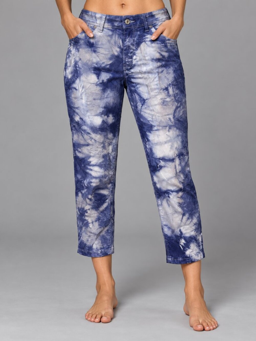 Curve Appeal Lavender Tie Dye Cropped Cotton Pants Size 14 36 waist